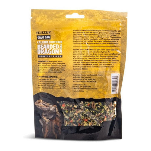 Fluker's, Grub Bag Bearded Dragon Omnivore Blend Treats, 1 Count / 4 Oz