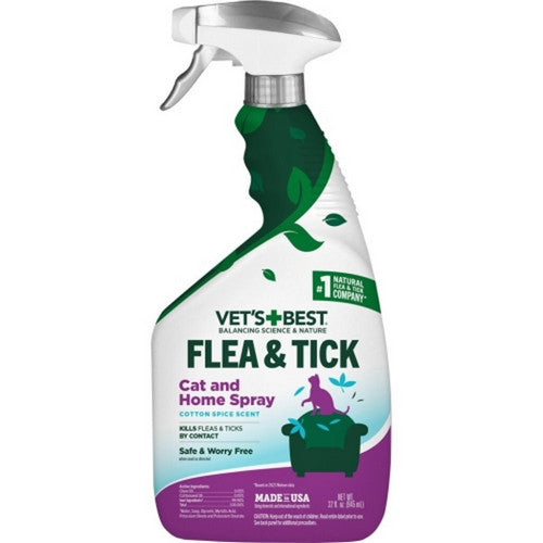 Flea And Tick Cat And Home Spray Cotton Spice Scent 1 Count / 32 Oz by Vet's Best