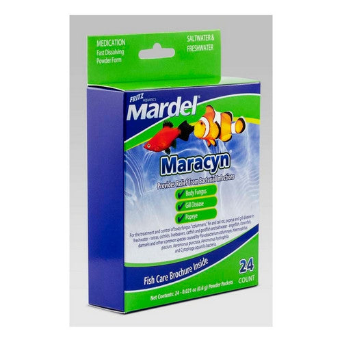 Fritz Aquatics, Maracyn Antibacterial Medication Powder, 24 Count / 0.021 Oz