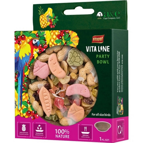A&E Cage Company, Vitapol Vita Line Party Bowl Bird Treat, 1 Count / 100 Grams