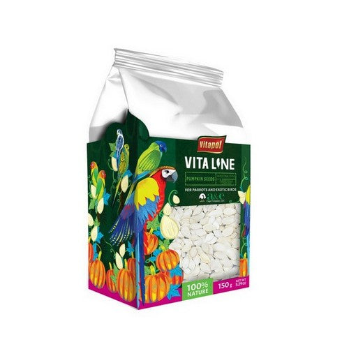 A&E Cage Company, Vitapol Vita Line Pumpkin Seeds For Parrots And Exotic Birds, 1 Count / 150 Grams