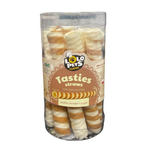 A&E Cage Company, LoLo Pets Classic Tasties Straws Dog Treat Waffle, 10 Count