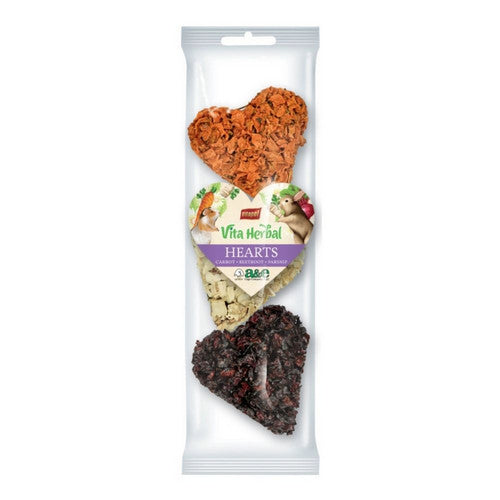A&E Cage Company, Vitapol Vita Herbal Hearts Small Animal Treats Carrot Beetroot And Parsnip, 3 Count