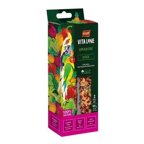 A&E Cage Company, Vitapol Vita Line Smakers Vege For Small Medium Size Birds, 2 Count