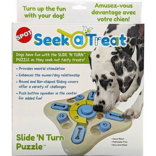 Doc and Phoebes, Seek A Treat Slide N Turn Puzzle Dog Toy, 1 Count
