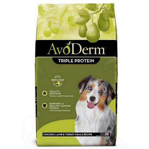 Avoderm, Triple Protein Meal Formula Dry Dog Food, 1 Count / 30 Lbs