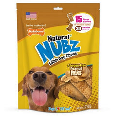 Natural Nubz Dog Treats Allergen Free Peanut Butter 15 Count / 30 Plus Lbs (Large) by Nylabone