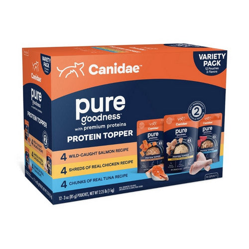 Canidae, Pure Goodness Protein Topper For Dogs, 3 Oz, Variety Pack (Salmon, Chicken And Tuna)