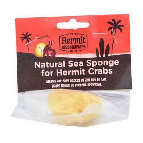 Hermit Crab Natural Sea Sponge 1 Each, Yellow by Flukers