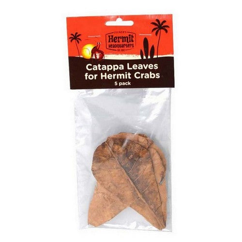 Flukers, Hermit Crab Catappa Leaves, 1 Each, Brown (5 Pack)
