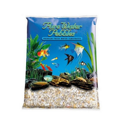 Pure Water Pebbles, Premium Fresh Water Amber Lite Natural Aquarium Gravel, 5 Lbs (Case Of 6)