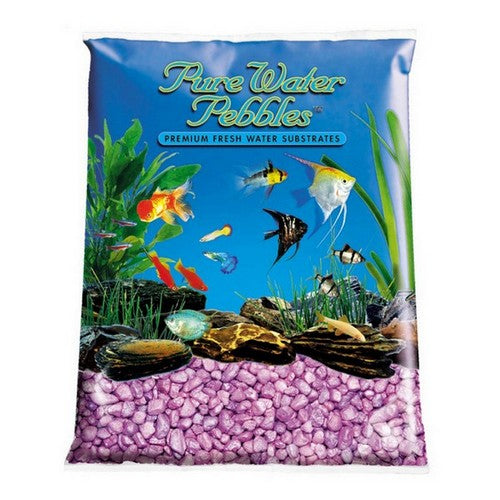 Pure Water Pebbles, Premium Fresh Water Frosted Aquarium Gravel, 25 Lbs, Lavender (Case Of 2)
