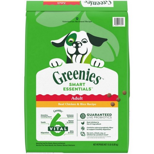 Smart Essentials Adult Dry Dog Food 15 Lbs, Chicken And Rice by Greenies