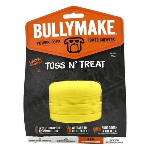 Toss N Treat Flavored Dog Chew Toy 1 Each, Cheeseburger, Bacon by BullyMake