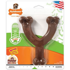 Flexi Chew Wishbone Dog Toy 1 Each, Medium / Wolf - Up To 35 Lbs by Nylabone