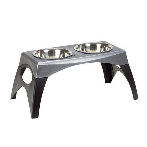 Bergan, Bergan Stormcloud Elevated Feeder 2 Dog Bowl, Black/Grey,  ExtraLarge