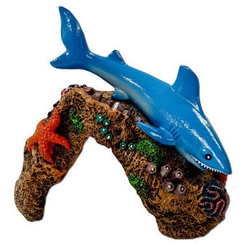 Blue Ribbon Pet Products, Exotic Environments Great White Shark Aquarium Statue, 1 Each / 4 Inches, Multi-Color
