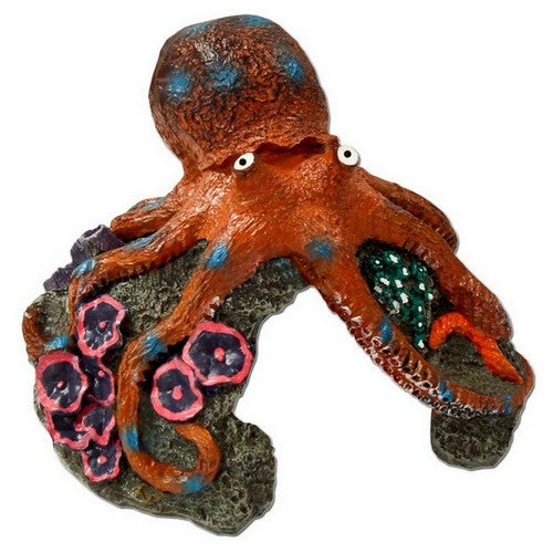 Blue Ribbon Pet Products, Exotic Environments Ring Octopus Aquarium Statue, 1 Each / 3.5 Inches, Small / Multi-Color