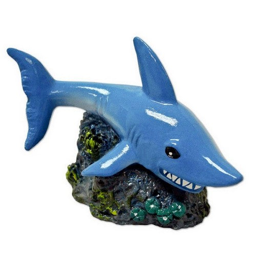 Blue Ribbon Pet Products, Exotic Environments Aqua Critter's Smiley Shark Aquarium Statue, 1 Each / 2.5 Inches, Black, Blue, Green