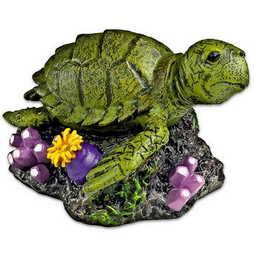 Blue Ribbon Pet Products, Exotic Environments Aqua Critter's Sea Turtle Aquarium Statue, 1 Each / 2 Inches, Multi-Color