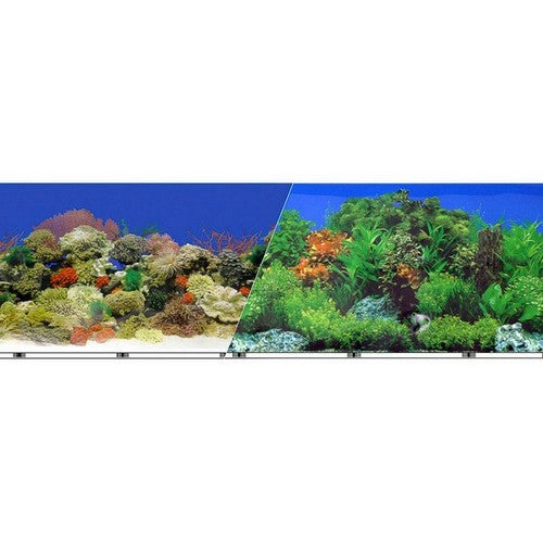 Blue Ribbon Pet Products, Blue Ribbon Pet Products Vibran-Sea Double Sided Background, Freshwater Garden & Caribbean Coral Reef,  24 Inches X 50 Feet
