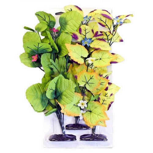 Blue Ribbon Pet Products, ColorBurst Florals Broad Leaf Flower Cluster Aquarium Plant, 1 Each / 3 Pack / Assorted