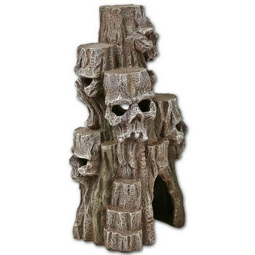 Blue Ribbon Pet Products, Blue Ribbon Pet Products Exotic Environments Skull Mountain Aquarium Ornament, Grey,  10 Inches, Tall