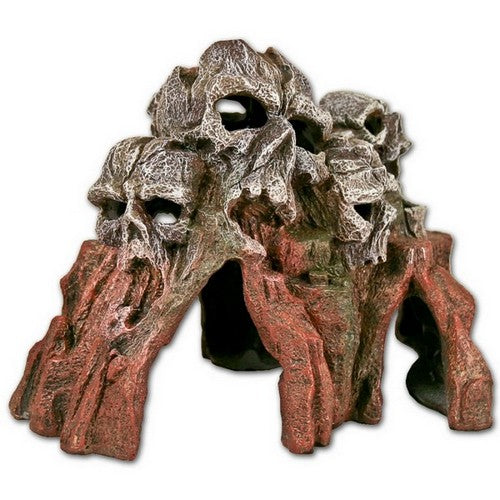 Blue Ribbon Pet Products, Blue Ribbon Pet Products Exotic Environments Skull Mountain Aquarium Ornament, Brown/Grey,  6 Inches, Medium