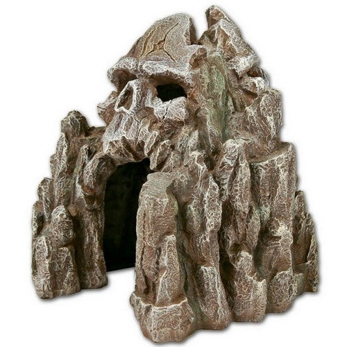 Blue Ribbon Pet Products, Blue Ribbon Pet Products Exotic Environments Skull Mountain Aquarium Ornament, Grey,  5.9 Inches, Small