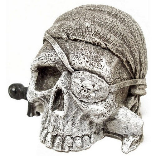 Blue Ribbon Pet Products, Exotic Environments Sunken Pirate Skull Aquarium Ornament, 1 Each / 1.75 Inches / Mini / Grey