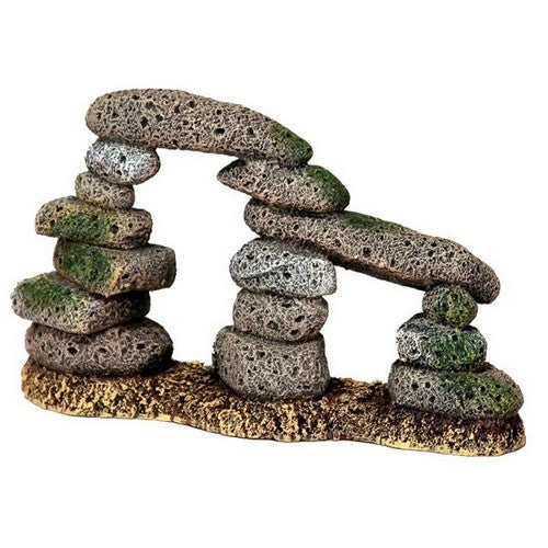Blue Ribbon Pet Products, Exotic Environments Twin Pebble Archway Aquarium Ornament, 1 Each / 5.5 Inches / Grey