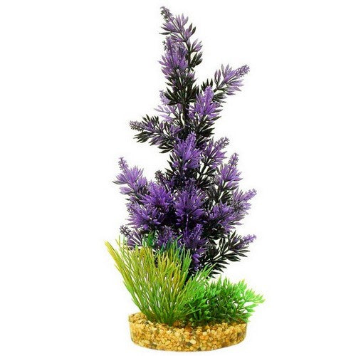 Blue Ribbon Pet Products, ColorBurst Florals Gravel Base Pacifica Plant, 1 Each / 12 Inches / Black, Purple