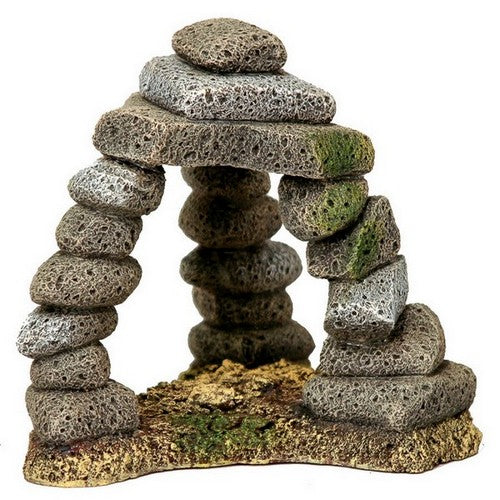 Blue Ribbon Pet Products, Exotic Environments Triple Pebble Archway Aquarium Ornament, 1 Each / 7.75 Inches / Grey