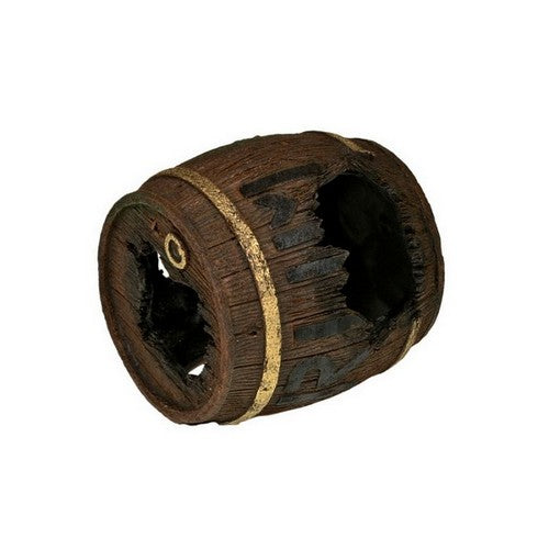 Blue Ribbon Pet Products, Exotic Environments Horizontal Rum Barrel Aquarium Ornament, 1 Each / 4.5 Inches / Small, Brown