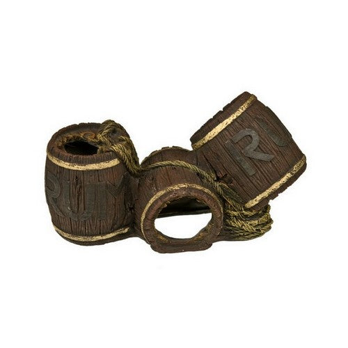 Blue Ribbon Pet Products, Exotic Environments Swim-Through Rum Barrel Aquarium Ornament, 1 Each / 3.7 Inches / Small, Brown