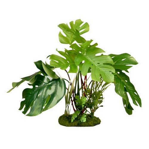 Blue Ribbon Pet Products, ColorBurst Florals Split Green Leaf Philodendron Aquarium Plant, 1 Each / 7.25 Inches / Green