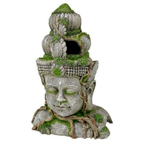 Blue Ribbon Pet Products, Exotic Environments Cambodian Warrior Statue with Moss, 1 Each / 12 Inches / Large / Grey,Green,Brown
