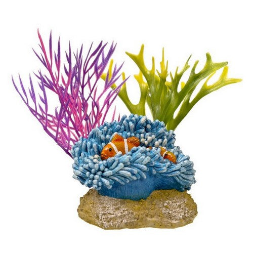 Blue Ribbon Pet Products, Exotic Environments Aquatic Scene Statue with Clownfish, 1 Each / 3 Inches / Small, Multi-Color