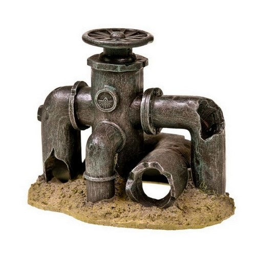 Blue Ribbon Pet Products, Exotic Environments Pipes Aquarium Ornament with Valve, 1 Each / 5.5 Inches / Black