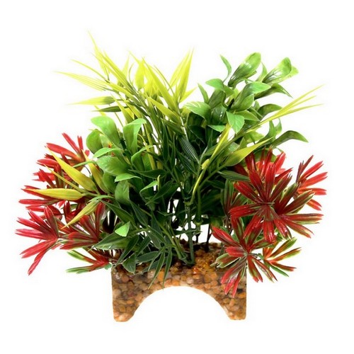 Blue Ribbon Pet Products, Garden Clusters Archway Jungle Aquarium Plant, 1 Each / 7 Inches / Green, Red