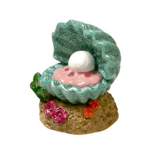 Blue Ribbon Pet Products, Exotic Environments Open Clam Aquarium Ornament with Pearl, 1 Each / 2.25 Inches / Multi-Color