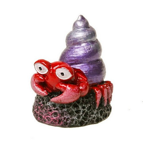 Blue Ribbon Pet Products, Exotic Environments Spiral Shell Crab Aquarium Ornament, 1 Each / 2 Inches / Red, Violet, Black