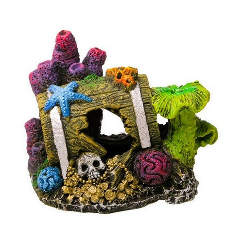 Blue Ribbon Pet Products, Exotic Environments Lost Barrel Treasure Aquarium Ornament, 1 Each / 2.63 Inches /  Multi-Color