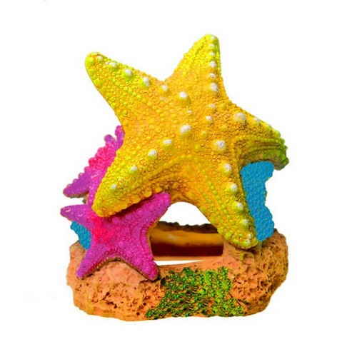 Blue Ribbon Pet Products, Blue Ribbon Pet Products Exotic Environments Sea Star Duo Aquarium Ornament, without Plant, Multi-Color,  3.35 Inches