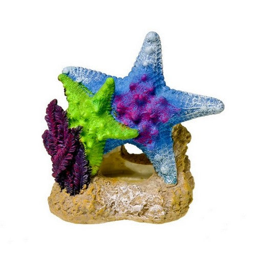 Blue Ribbon Pet Products, Blue Ribbon Pet Products Exotic Environments Sea Star Duo Aquarium Ornament, with Plant, Multi-Color,  4.5 Inches