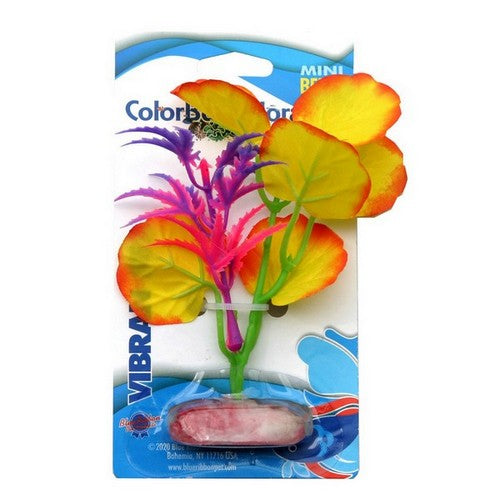 Blue Ribbon Pet Products, Blue Ribbon Pet Products Colorburst Florals Broad Lily Leaf Aquarium Plant, Yellow,  Mini