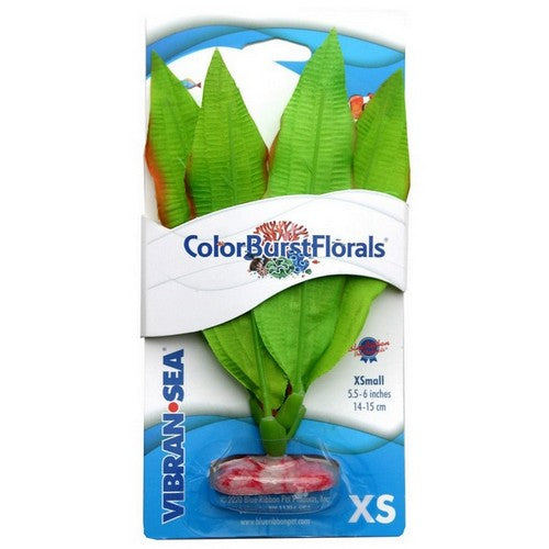 Blue Ribbon Pet Products, Blue Ribbon Pet Products Colorburst Florals Amazon Sword Aquarium Plant, Green,  1 Each / ExtraSmall