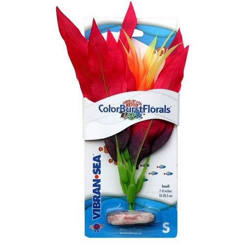 Blue Ribbon Pet Products, Blue Ribbon Pet Products Colorburst Florals Amazon Sword Aquarium Plant, Red,  1 Each / Small