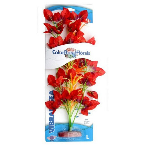 Blue Ribbon Pet Products, Blue Ribbon Pet Products Colorburst Florals Willow Leaf Aquarium Plant, Red,  Large