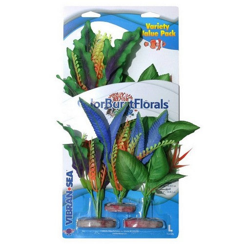 Blue Ribbon Pet Products, Colorburst Florals Plants Variety Pack, 1 Each / 1 Large, 1 Medium, 1 Small